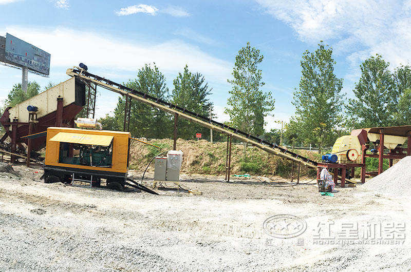 配锤式破碎机的路面石料生产线 配锤式破碎机的路面石料生产线