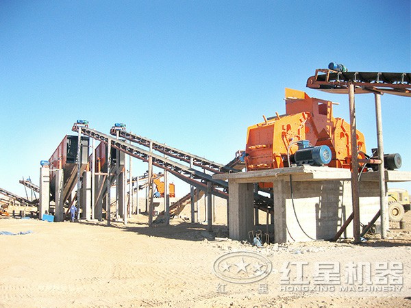 一天400吨河卵石制砂生产线方案一现场 一天400吨河卵石制砂生产线方案一现场