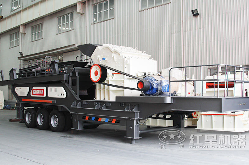 移动式石子生产线设备:配细碎机 移动式石子生产线设备:配细碎机
