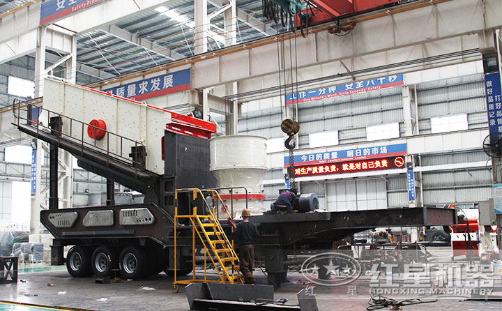 圆锥移动破碎站,专业破碎鹅卵石,超强破碎力度