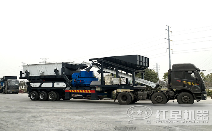 车载时产300吨鹅卵石移动制沙机上路了,移动自由更灵活