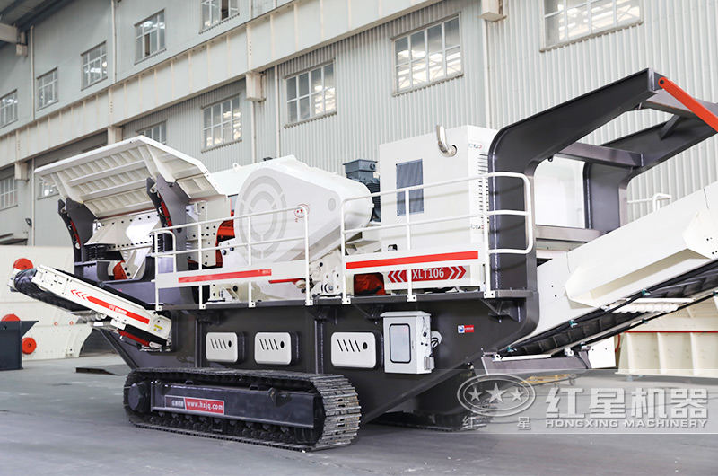 混凝土打砂履带移动破碎站,配颚破机+给料机,粗碎专用