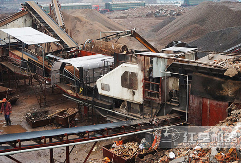 河南郑州建筑废料制砂石生产线现场 河南郑州建筑废料制砂石生产线现场