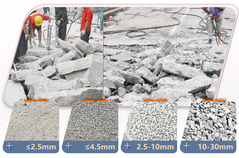 废弃水泥块加工之后成品规格 废弃水泥块加工之后成品规格