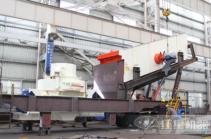 时产100吨移动制砂机生产车间 时产100吨移动制砂机生产车间