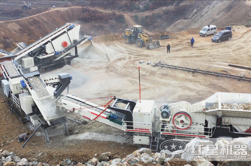 广州履带式全自动流动碎石打沙机生产线现场 广州履带式全自动流动碎石打沙机生产线现场