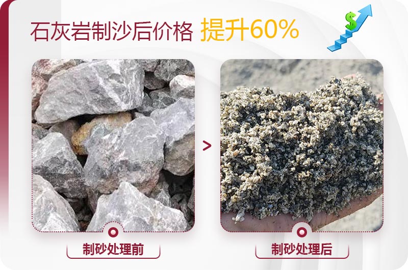 石灰岩制沙前后图 石灰岩制沙前后图