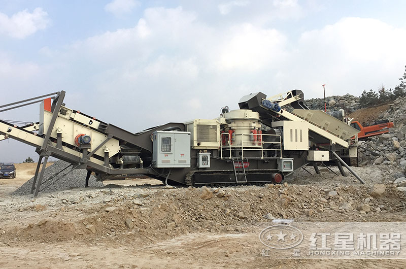 环保移动破碎站作业现场图 环保移动破碎站作业现场图