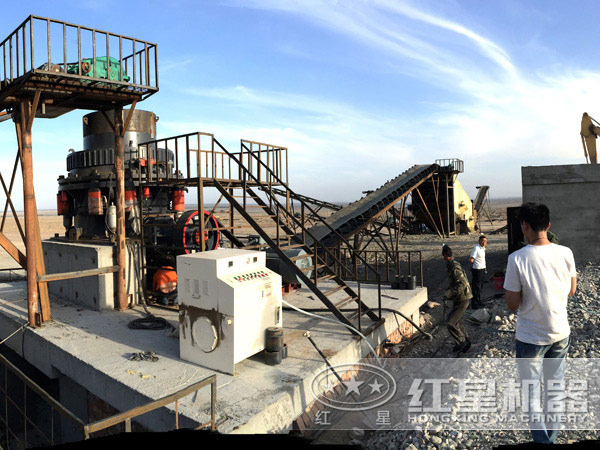 钢渣圆锥破碎机作业现场图 钢渣圆锥破碎机作业现场图