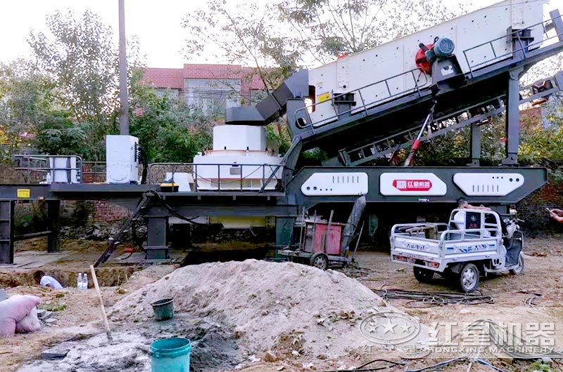 湖南时产200吨移动制砂生产线现场 湖南时产200吨移动制砂生产线现场