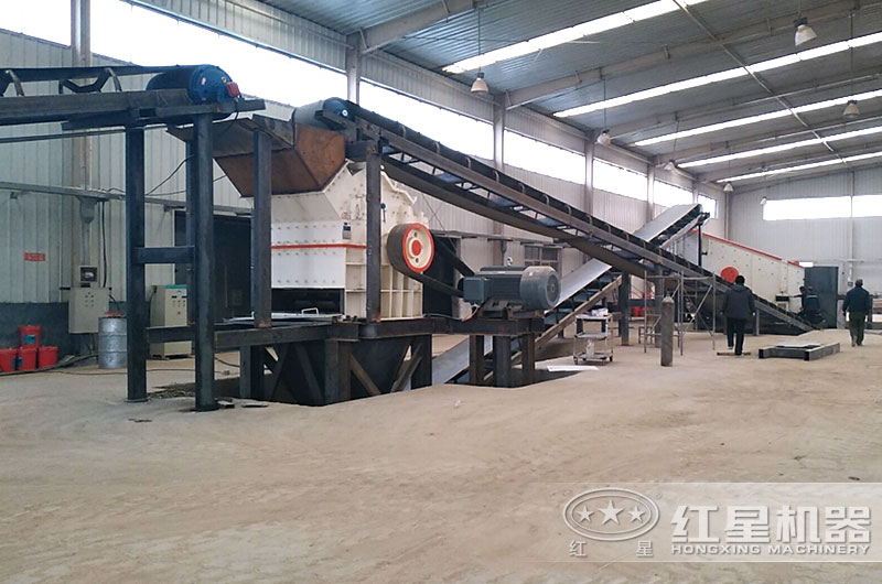 山东客户小型制砂机生产线现场 山东客户小型制砂机生产线现场