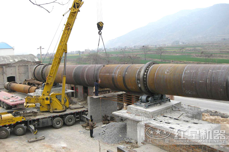 水泥生产线安装现场 水泥生产线安装现场
