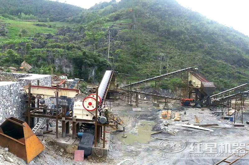 湖北时产600吨石头破碎生产线现场 湖北时产600吨石头破碎生产线现场