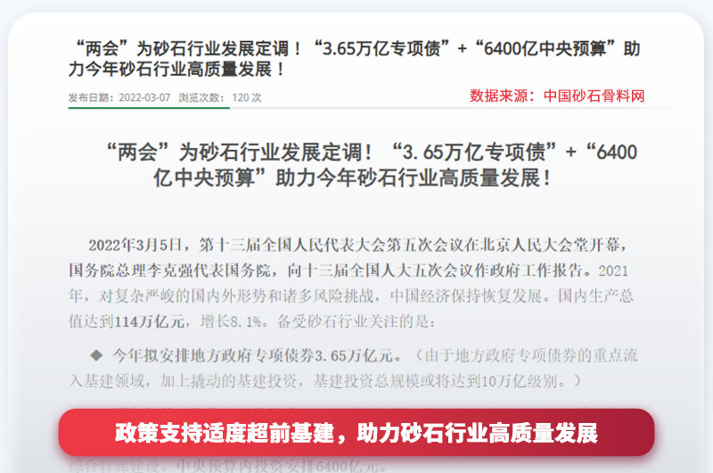 两会有关砂石行业发展资讯 两会有关砂石行业发展资讯