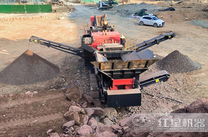 移动式打沙机建筑垃圾破碎现场 移动式打沙机建筑垃圾破碎现场