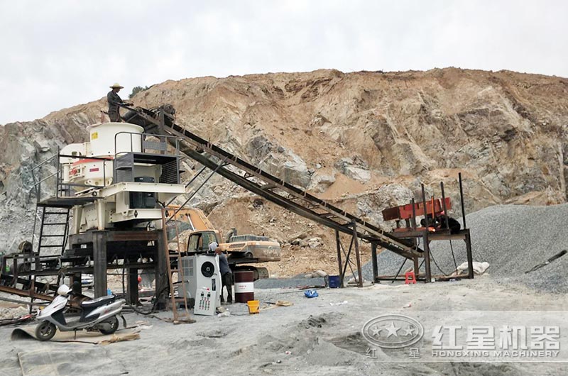 花岗岩制砂加工现场 花岗岩制砂加工现场